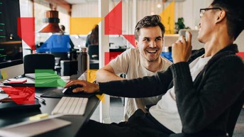 two people working